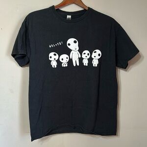 Princess Mononoke Kodama Tree Spirits black short sleeve tshirt
